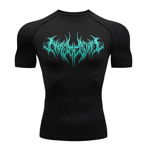 Black metal compression tshirt 