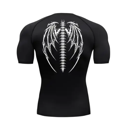 Skeleton wings compression T-shirt
